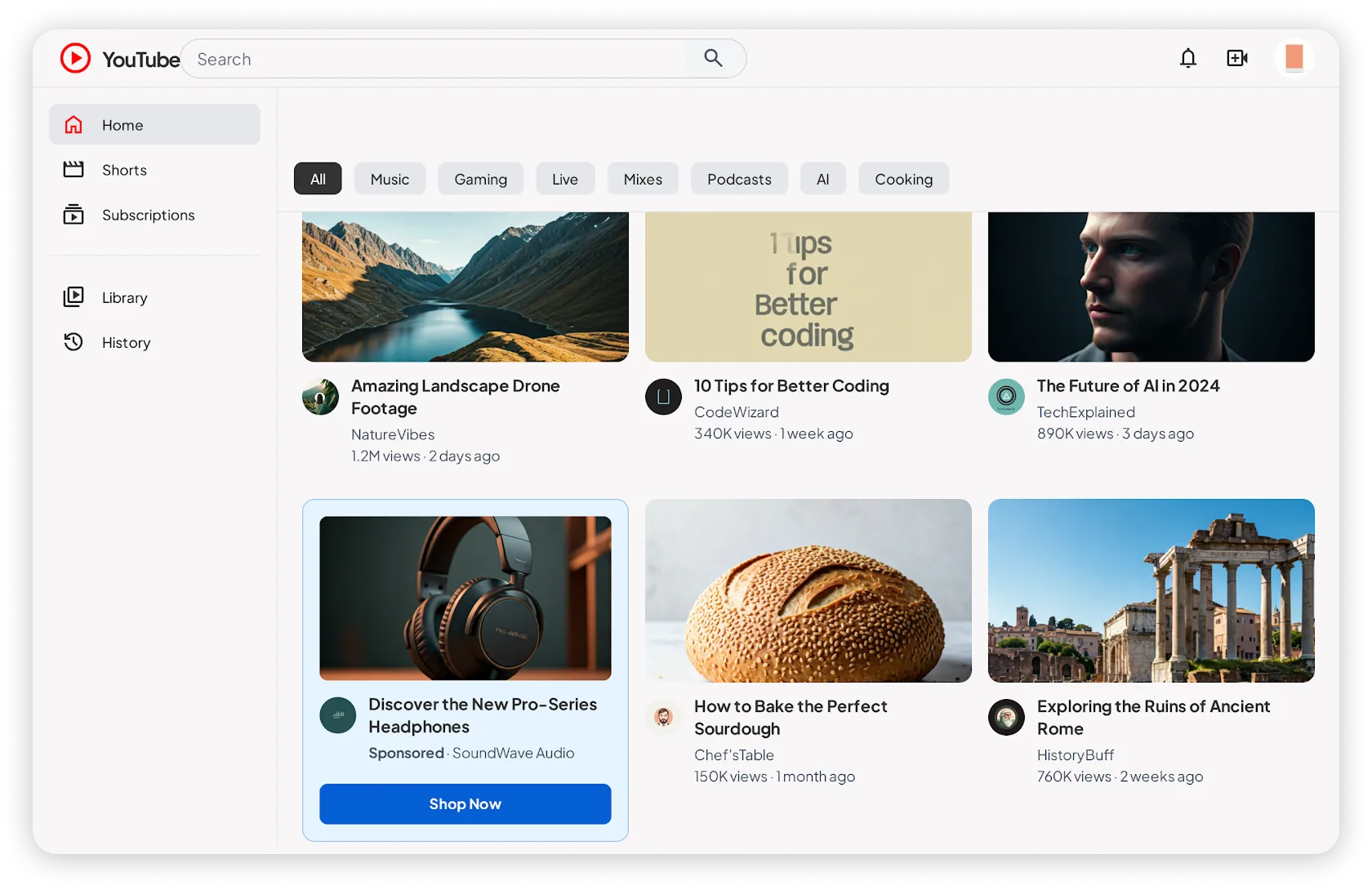 YouTube 廣告示意圖